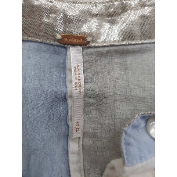 Free People Shirt Womens Small Button Up Colorblock Rainbow Rays Sheer - Picture 4 of 11